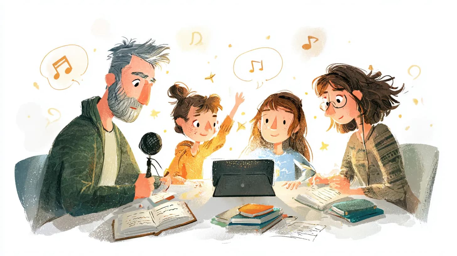 Family using technology creatively during holidays