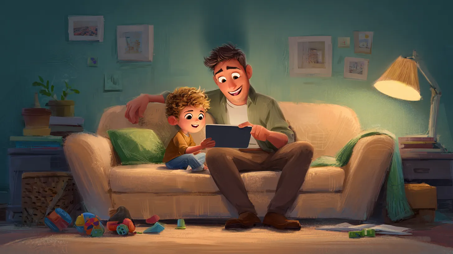 Parent and child carefully selecting quality educational content together